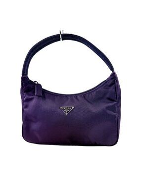 Prada Triangle Logo Tessuto Nylon Purple Mini Handbag